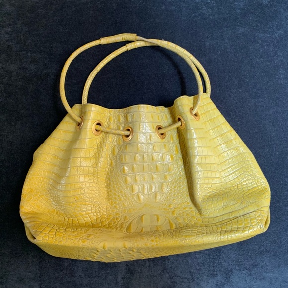 Brahmin Bags Brahmin Yellow Leather Shoulder Bag Poshmark